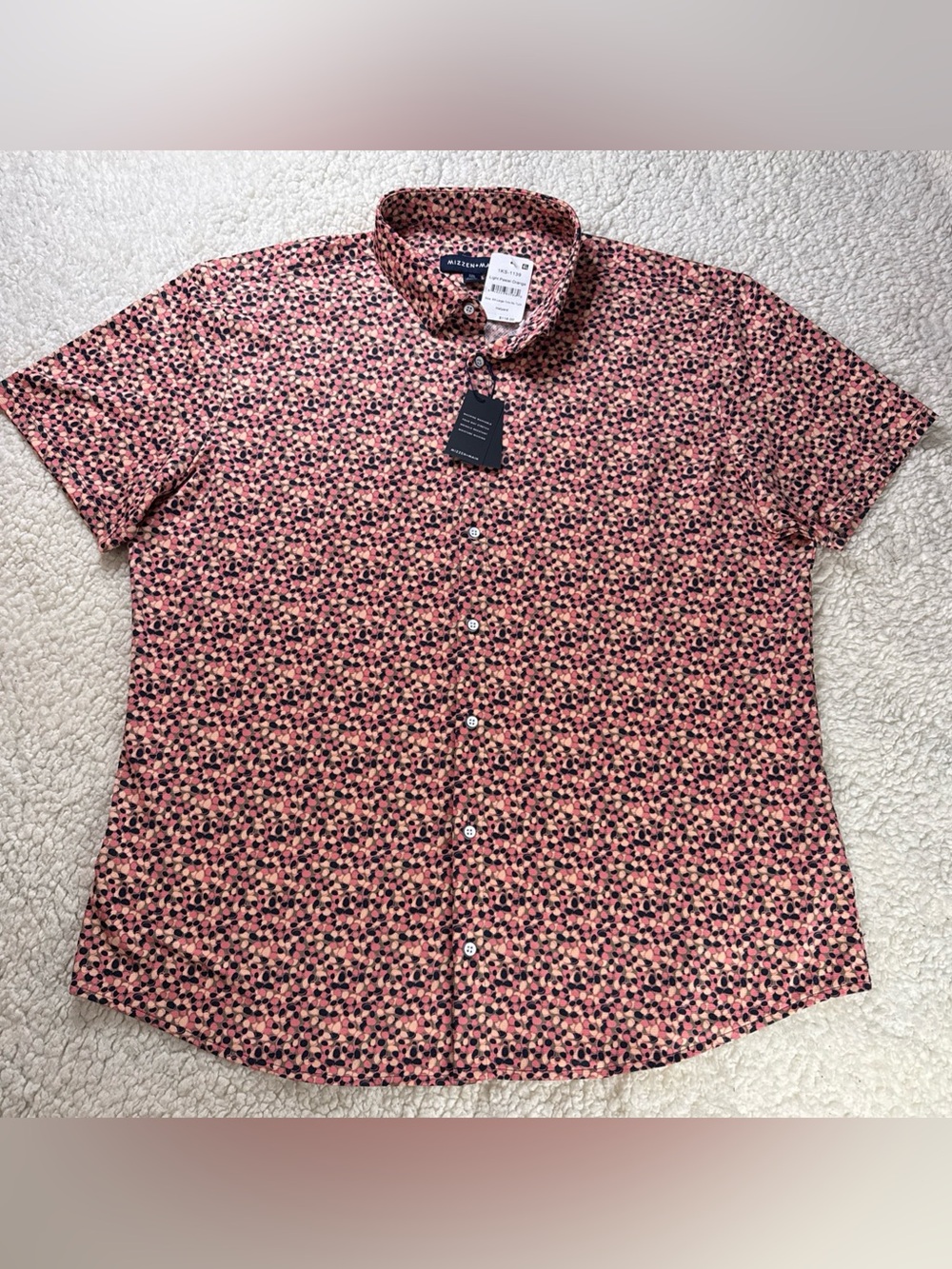 Mizzen+Main Pink Halyard Short-Sleeve Button-Up Shirt New With Tags
